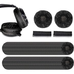 Headphone Covers, 100pcs Disposable Ear Covers Made of High Elastic Non-Woven Fabric, Perfect for Ear Headphones with 3.15"-4" Earpads (Black)