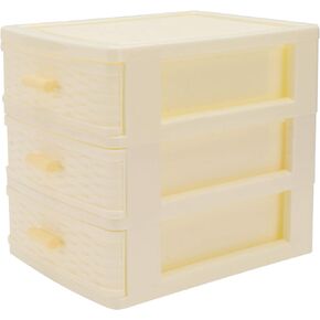 Zerodeko Makeup Organizer 3 Drawer Desktop Storage Organizer Plastic Clear Mini Desktop Drawer Unit Jewelry Makeup Holder Stationary Organizer Office Supplies Storage Bins