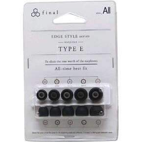 Final Audio Black Silicone Eartips Compatible with 1More, AKG, Audio-Technica, Beats by Dre, Campfire Audio, Empire Ears, Sony (5-Pairs, Multi)