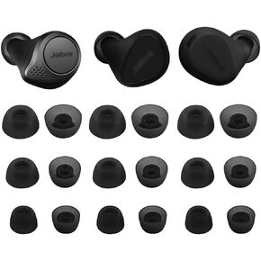 ALXCD Ear Tips Compatible with Jabra Elite 8 Elite 10 Earbuds, S/M/L 3 Sizes 9 Pairs Soft Silicone Earbuds Replacement Tips, Compatible with Jabra Elite 8 Elite 10, Gray