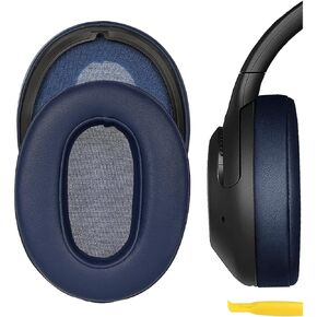 Geekria QuickFit Replacement Ear Pads for Sony WH-XB900N Headphones Ear Cushions, Headset Earpads, Ear Cups Cover Repair Parts (Blue)