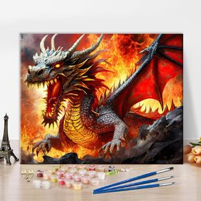 Rebotipy Paint by Number for Adults Beginner, American Bison DIY Painting by Numbers Kits for Kids Paint Kits Animals Digital Glitch Art Crafts for Home Decor 16x20 Inch