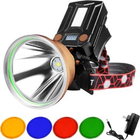 High Power LED Headlamp Super Bright Adult Motion Sensor Headlight Spotlight Waterproof Rechargeable Outdoor Hunting Light Flashlight Portable Head lamp for Fishing Camping Hiking in Saudi Arabia
