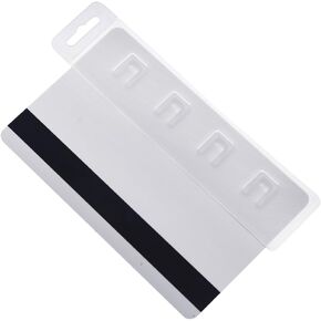 Rigid Vertical Half Card Swipe Badge Holder - Hard Plastic Clear Leaves Mag Stripe Exposed for Easy Swiping Access to Magnetic Strips on POS, Credit Cards, and Employee ID’s by Specialist ID
