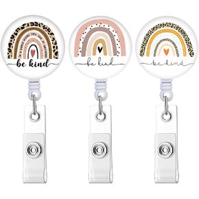 Retractable Badge Reel Clips 3 Pack, Name tag Holders for Office Worker Doctor Nurses with Alligator Clip Cute Badge Clip on ID Name Card Holders (2heart)
