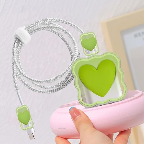 CameCosy Cute Waves DIY Cable Protector for iPhone Charger,Kawaii 3D Love Heart Design,Data Cable USB Charger Data Line Phone Wire Saver Protector for iPhone 11 12 13 14 Pro Max XS XR X 7 8 Plus-Pink in Kuwait