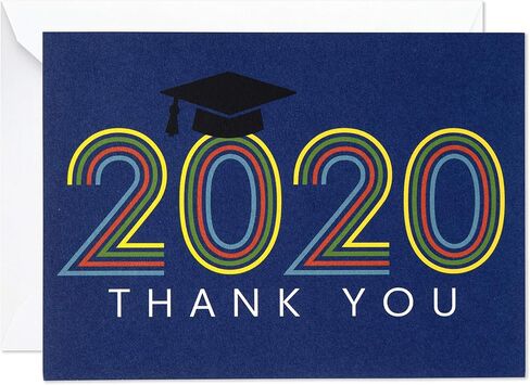Hallmark Graduation Thank You Cards Bulk, Class of 2024, Retro Blue (40 Thank You Notes with Envelopes) in Saudi Arabia