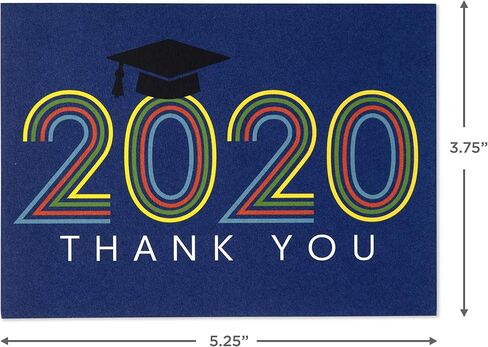 Hallmark Graduation Thank You Cards Bulk, Class of 2024, Retro Blue (40 Thank You Notes with Envelopes) in Saudi Arabia