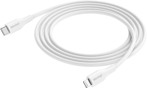 كابل USB C إلى Lightning من السيليكون المرن، معتمد من MFi. 3A، توصيل طاقة USB للشحن السريع بقدرة 30 وات (USB PD) لأجهزة iPhone 13 و12 و11 وPro وMax Mini وSE. (أسود in Kuwait