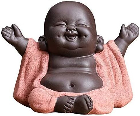 Kingzhuo Ceramic Little Cute Baby Buddha Statue Monk Figurine Buddha Figurines Home Decor Creative Baby Crafts Dolls Ornaments Gift Delicate Ceramic Arts and Crafts (Purple) in Saudi Arabia