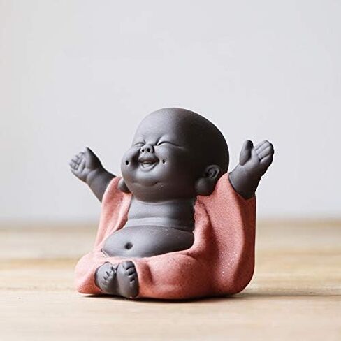 Kingzhuo Ceramic Little Cute Baby Buddha Statue Monk Figurine Buddha Figurines Home Decor Creative Baby Crafts Dolls Ornaments Gift Delicate Ceramic Arts and Crafts (Purple) in Saudi Arabia