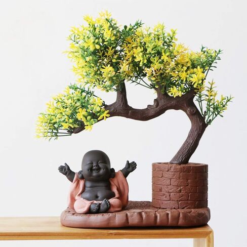 Kingzhuo Ceramic Little Cute Baby Buddha Statue Monk Figurine Buddha Figurines Home Decor Creative Baby Crafts Dolls Ornaments Gift Delicate Ceramic Arts and Crafts (Purple) in Saudi Arabia