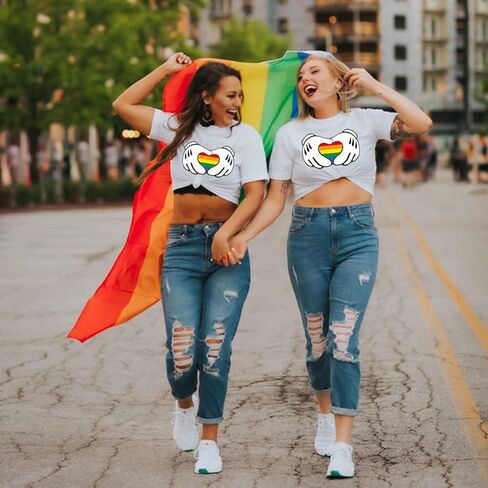 Rainbow Iron On Transfers Patches Stickers Rainbow Heat Transfer Appliques Pride Parade Decoration for Women Men Clothing (A) in Saudi Arabia