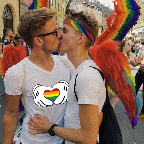 Rainbow Iron On Transfers Patches Stickers Rainbow Heat Transfer Appliques Pride Parade Decoration for Women Men Clothing (A) in Saudi Arabia