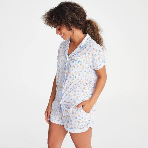 Magnetic Me Modal Short Sleeve + Short Classic Pajama Set with Magnet Closure Sleepwear for Maternity, Nursing, and Beyond in Saudi Arabia