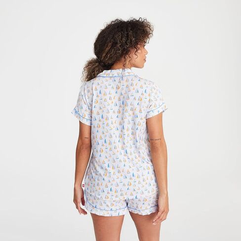 Magnetic Me Modal Short Sleeve + Short Classic Pajama Set with Magnet Closure Sleepwear for Maternity, Nursing, and Beyond in Saudi Arabia