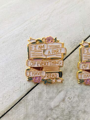 SET OF 3 I AM A PART OF EVERYTHING I HAVE READ lapel pin for purse or clothes 1.25 Inch PinBack Girlfriend Friend Book Lover Gift for Book Club in Saudi Arabia