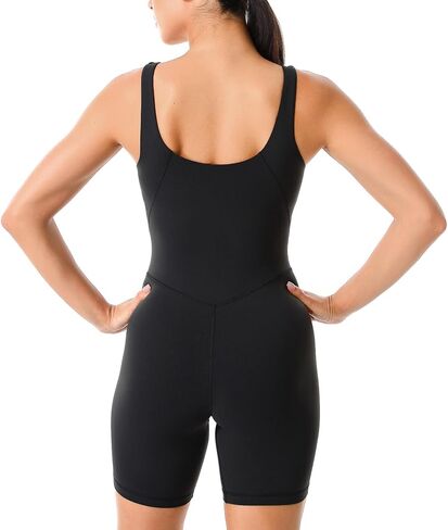Workout Rompers for Women 8" Padded V Neck Tank Tops Yoga Bike Shorts Jumpsuits in Saudi Arabia