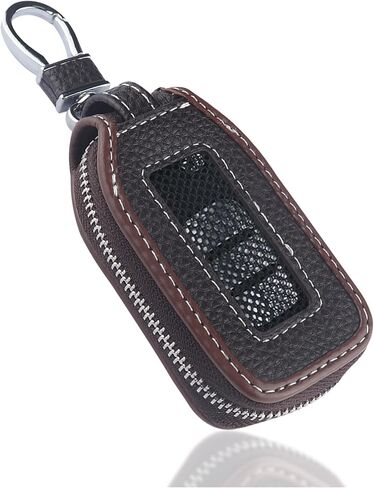 Car Key Fob Cover Case,Leather Car Key Holder with Mesh Window,Universal Keychain Case Car Accessories for Women & Men (Black/Blue) in Saudi Arabia
