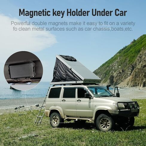 صندوق حامل المفتاح المغناطيسي أسفل السيارة لإخفاء مفتاح السيارة المغناطيسي الخارجي مغناطيس المفتاح لسلسلة المفاتيح المغناطيسية أسفل السيارة (1) in Kuwait