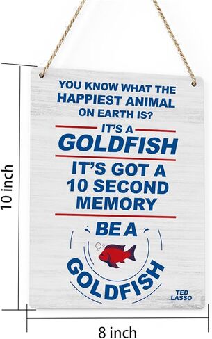 Positive Affirmations Wall Decor Goldfish Farmhouse Wall Hanging Decor for Home Club Garage Store Bar Cafe Farm Rustic Wood Sign for Front Door Porch Patio Backyard Cubicle Office Bathroom Club in Kuwait