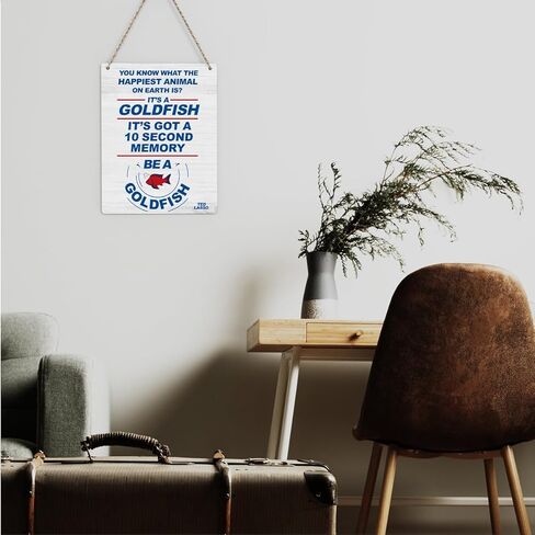 Positive Affirmations Wall Decor Goldfish Farmhouse Wall Hanging Decor for Home Club Garage Store Bar Cafe Farm Rustic Wood Sign for Front Door Porch Patio Backyard Cubicle Office Bathroom Club in Kuwait