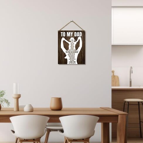 هدايا إلى أبي للأب من ابنة الابنة، لافتة معلقة خشبية، هدايا عيد الأب للأب، هدية للأب من الابنة، أحبك هدايا ديكور المنزل، لوحة خشبية مع حبل لغرفة النوم، رف جدار للدراسة - 18 in Kuwait