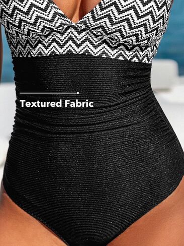 بدلة سباحة نسائية من قطعة واحدة من CUPSHE برقبة متدلية وتحكم في البطن وخطاف خلفي منسوج in Kuwait