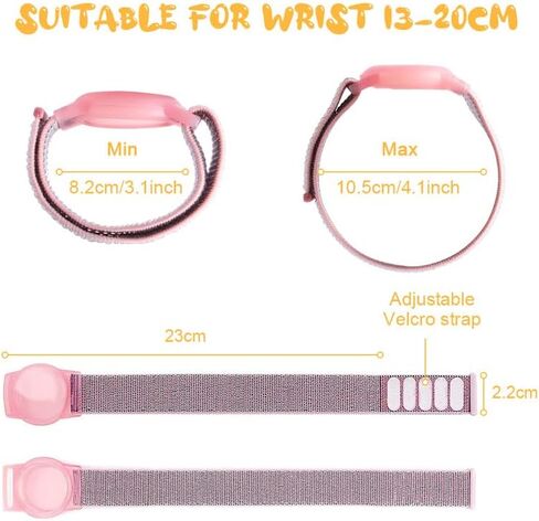 Watchband Compatible with Airtag, Silicone/Nylon Bracelet Protective Case for AirTag, Anti-Lost Adjustable Wristband for AirTags, Durable Anti-Scratch Protective Cover for Kids Elderly in Saudi Arabia