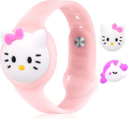 Watchband Compatible with Airtag, Silicone/Nylon Bracelet Protective Case for AirTag, Anti-Lost Adjustable Wristband for AirTags, Durable Anti-Scratch Protective Cover for Kids Elderly in Saudi Arabia