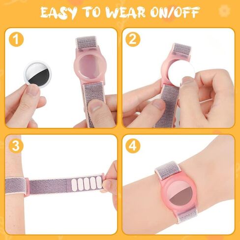 Watchband Compatible with Airtag, Silicone/Nylon Bracelet Protective Case for AirTag, Anti-Lost Adjustable Wristband for AirTags, Durable Anti-Scratch Protective Cover for Kids Elderly in Saudi Arabia
