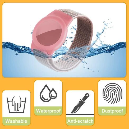 Watchband Compatible with Airtag, Silicone/Nylon Bracelet Protective Case for AirTag, Anti-Lost Adjustable Wristband for AirTags, Durable Anti-Scratch Protective Cover for Kids Elderly in Saudi Arabia