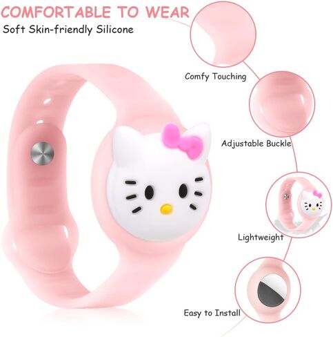 Watchband Compatible with Airtag, Silicone/Nylon Bracelet Protective Case for AirTag, Anti-Lost Adjustable Wristband for AirTags, Durable Anti-Scratch Protective Cover for Kids Elderly in Saudi Arabia