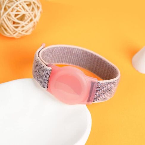 Watchband Compatible with Airtag, Silicone/Nylon Bracelet Protective Case for AirTag, Anti-Lost Adjustable Wristband for AirTags, Durable Anti-Scratch Protective Cover for Kids Elderly in Saudi Arabia