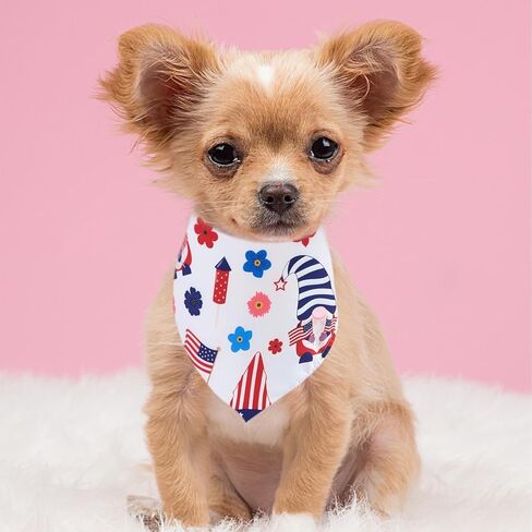 4th of July Dog Bandanas for Small Dogs Breed Independence Day Patriotic Dogs Bandanas Star American Flag Day Adjustable Puppy Bandanas for Medium Pets Cats Grooming Accessories S 7PCS in Saudi Arabia