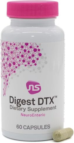 NeuroScience Digest DTX - Enzymes for Digestion, Detox & Gut Support - May Help Occasional Bloating & Gas - Protease, Zinc Carnosine, Apple Cider Vinegar, Turmeric & Cilantro Supplement (90 Capsules) in Kuwait