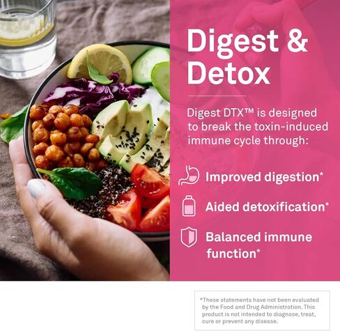 NeuroScience Digest DTX - Enzymes for Digestion, Detox & Gut Support - May Help Occasional Bloating & Gas - Protease, Zinc Carnosine, Apple Cider Vinegar, Turmeric & Cilantro Supplement (90 Capsules) in Kuwait