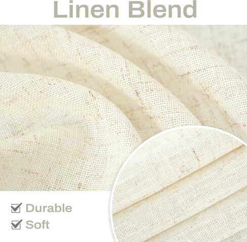 DriftAway ستائر المطبخ الكتان الطبقة نافذة الستائر مع زر 24 بوصة طول التبويب أعلى مقهى الستائر مزرعة نافذة صغيرة الستائر لغرفة المعيشة غرفة نوم ضوء تصفية 27x24 بوصة ضوء الكتان in Kuwait