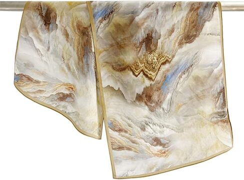 K-Elewon 100% Pure Mulberry Silk Long Scarf Headscarf Fashion Scarves Natural Silk Shawls for Women H18 in Saudi Arabia