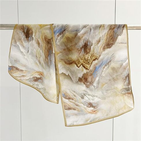 K-Elewon 100% Pure Mulberry Silk Long Scarf Headscarf Fashion Scarves Natural Silk Shawls for Women H18 in Saudi Arabia