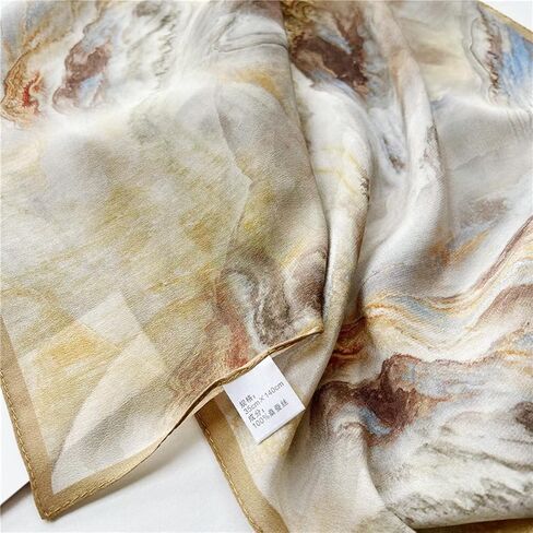 K-Elewon 100% Pure Mulberry Silk Long Scarf Headscarf Fashion Scarves Natural Silk Shawls for Women H18 in Saudi Arabia