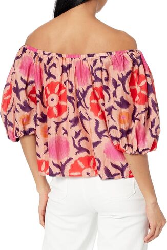 Velvet by Graham & Spencer Women's Edlin Printed Silk Cotton Voile Top in Saudi Arabia