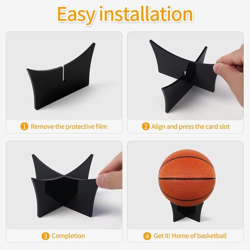 6pcs Acrylic Ball Stand Holder: Display Stand for Basketball Soccer Volleyball Trophy Autograph Memorabilia Storage Rack Black in Saudi Arabia