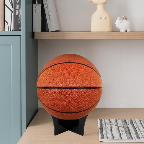 6pcs Acrylic Ball Stand Holder: Display Stand for Basketball Soccer Volleyball Trophy Autograph Memorabilia Storage Rack Black in Saudi Arabia