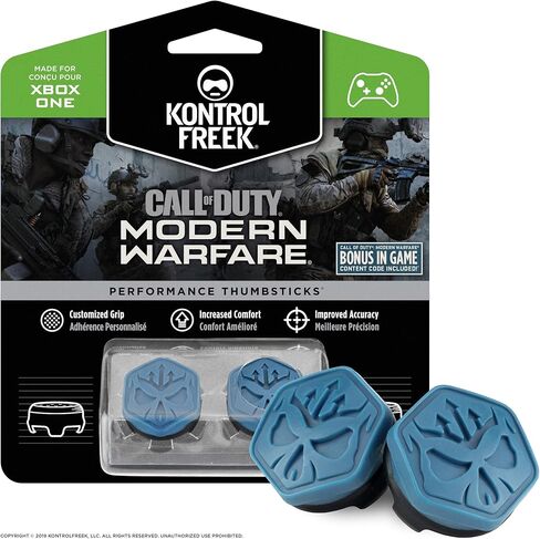 KontrolFreek Call of Duty Modern Warfare Performance Thumbsticks لأجهزة Xbox One وXbox Series X | 2 منتصف الارتفاع، محدب | أزرق/أسود in Kuwait
