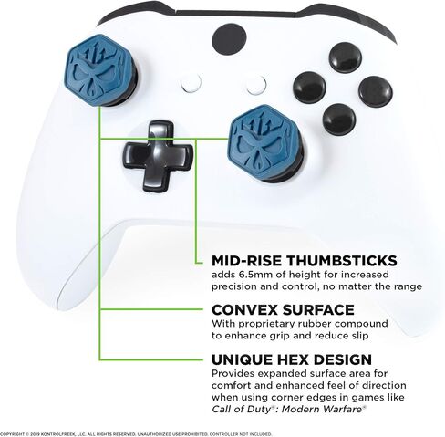 KontrolFreek Call of Duty Modern Warfare Performance Thumbsticks لأجهزة Xbox One وXbox Series X | 2 منتصف الارتفاع، محدب | أزرق/أسود in Kuwait