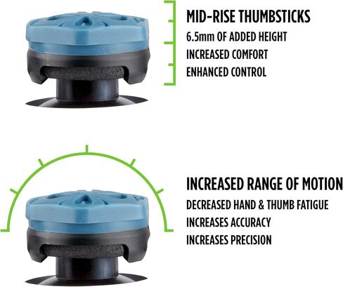 KontrolFreek Call of Duty Modern Warfare Performance Thumbsticks لأجهزة Xbox One وXbox Series X | 2 منتصف الارتفاع، محدب | أزرق/أسود in Kuwait