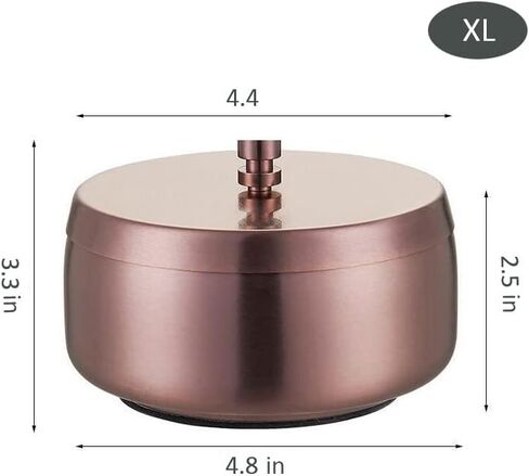 Handcrafted Metal Ashtray with Lids, Windproof Cigarette Ashtray Smokeless for Indoor or Outdoor, Ash Holder for Patio Desktop Office Smokers, Ash Tray for Tabletop Home Office Décor (Black, XL) in Saudi Arabia