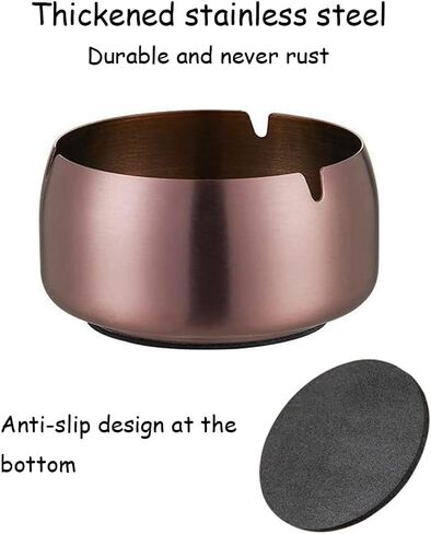 Handcrafted Metal Ashtray with Lids, Windproof Cigarette Ashtray Smokeless for Indoor or Outdoor, Ash Holder for Patio Desktop Office Smokers, Ash Tray for Tabletop Home Office Décor (Black, XL) in Saudi Arabia