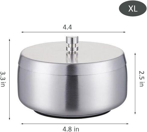 Handcrafted Metal Ashtray with Lids, Windproof Cigarette Ashtray Smokeless for Indoor or Outdoor, Ash Holder for Patio Desktop Office Smokers, Ash Tray for Tabletop Home Office Décor (Black, XL) in Saudi Arabia